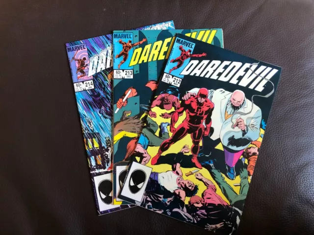 Marvel Comics Daredevil issues 212,213 & 214 1984 (3 comic bundle/job lot)