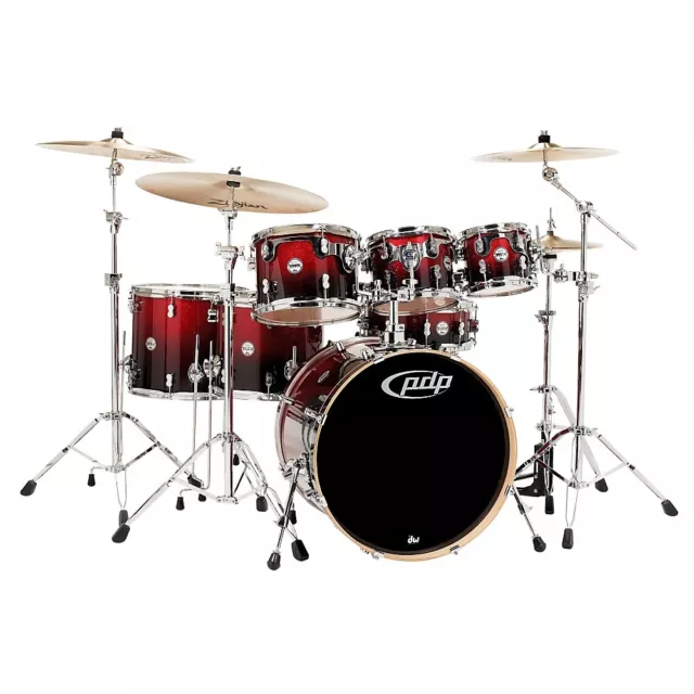 PDP by DW Concept Maple by DW 7-Piece Shell Pack Red To Black Fade