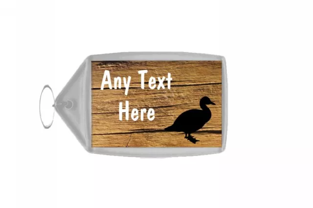 Cracked Wood Duck Personalised Keyring