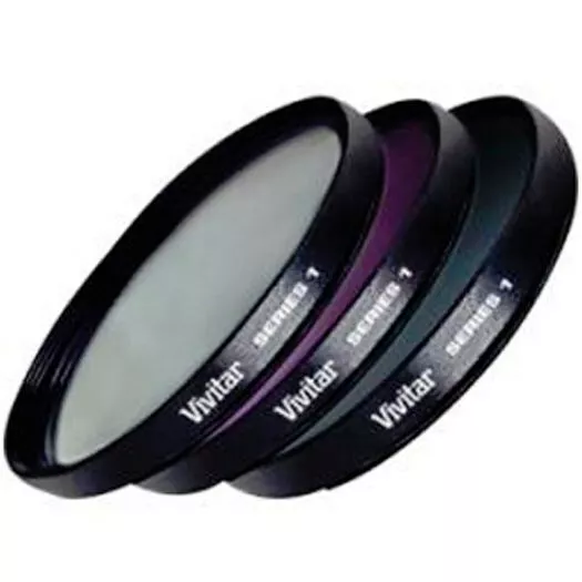 Vivitar 49mm Multi Coated Filter Kit UV+CPL+FLD+ Case Series 1 Optics