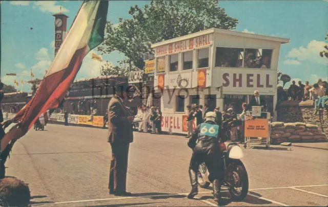 Isle Of Man TT tourist Trophy Motorcycles At The Start Finish line posted 1968