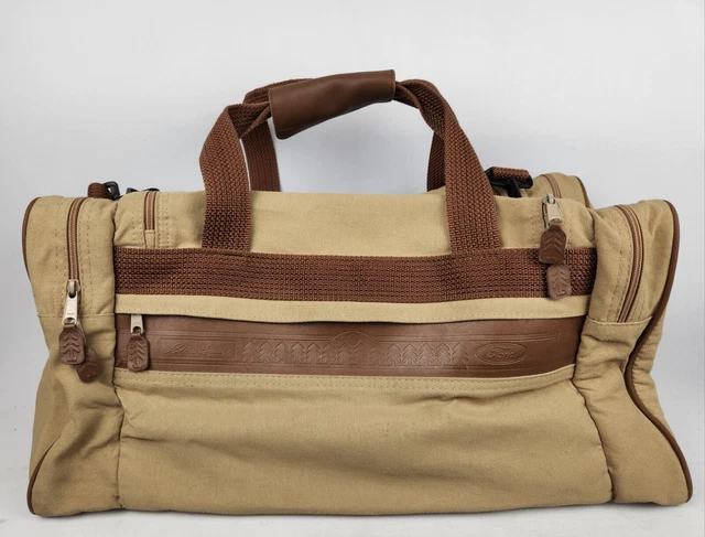 Ford Explorer Eddie Bauer Edition Luggage Duffel Bag heavy Canvas Tan 22x12x11