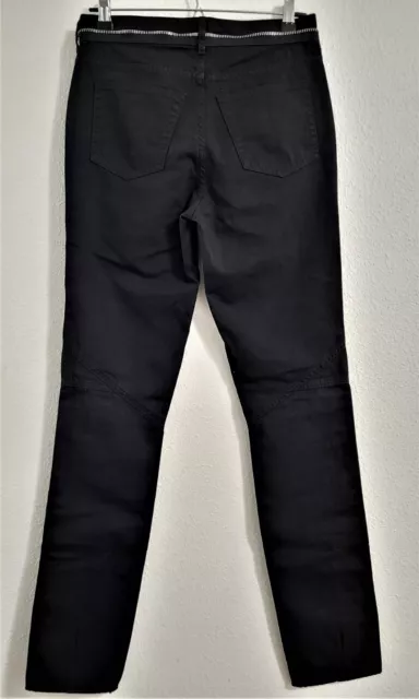 New $1.4k GIVENCHY Zipper Straight Fit Black Denim Jean Sz. 44 Small (28" Waist) 3