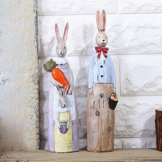 Creative Lapin Statue Lapin Animal Sculpture Figurines Artisanat Ornement pour