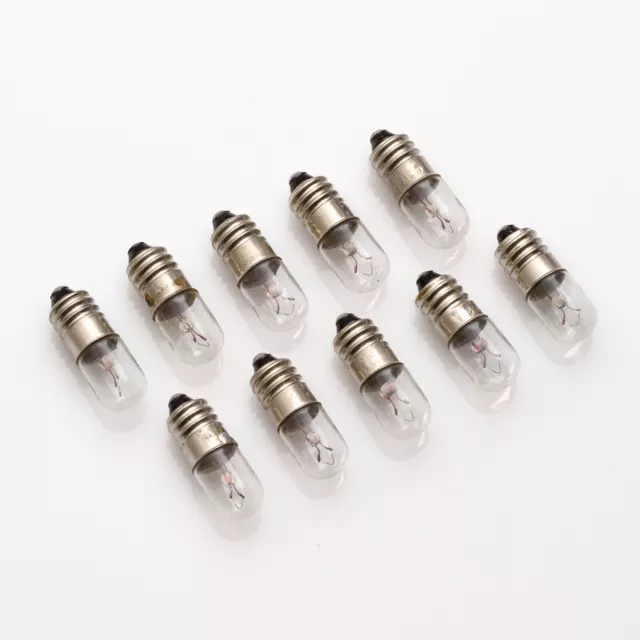 10 x 6.3V 1,6W 250mA 0,25A E10 10x28 / Birne Lampe / Lamp Bulb / Skalenlampen