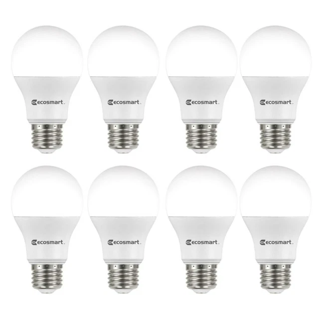 60WATT EQUIVALENT A19 NonDimmable Led Light Bulb Daylight (8Pack