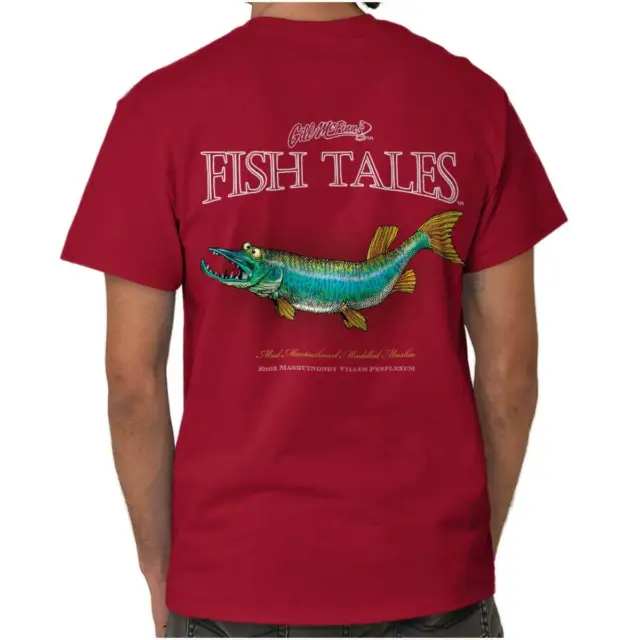 Gill McFinns Fish Tales Jokes Myth Fishing Womens or Mens Crewneck T Shirt Tee