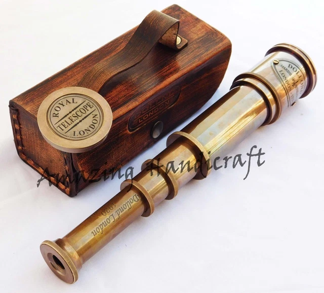Victorian Marine Old Antique Telescope 16"Maritime Nautical Brass Spyglass Style