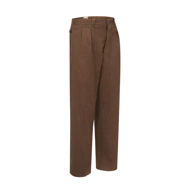Original British Military Formal Pants Wool Uniform Dress Trousers Brown
