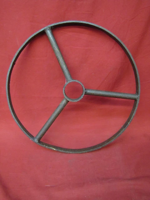 Vintage Primitive Steel Spoke Wagon Wheel, Plow Cart, Implement, Farm Decor #2