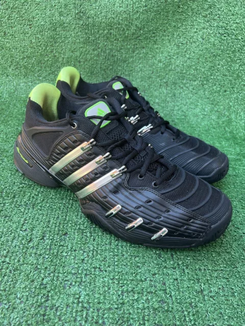 Adidas Barricade Athletic Tennis Shoes Black Green Mens Size US 11 Pre-owned