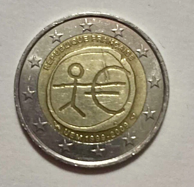 Pièce très rare de 2 euros - Commémorative république française UEM - 2009