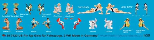 Peddinghaus-Decals 1/35 3123 US Pin Up Girls für Fahrzeuge 2. WK