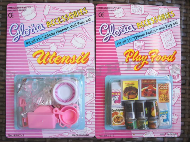 Gloria utensil and play food accessories for barbie 2025 dolls