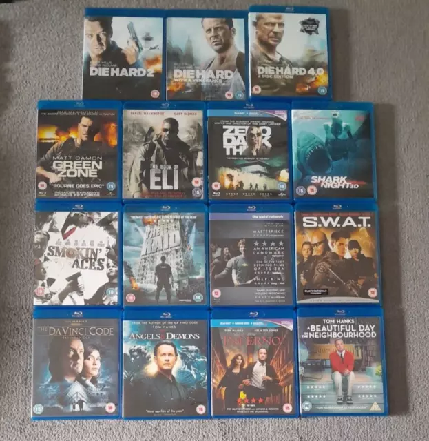 15 x Blu-ray Bundle (Green Zone, SWAT, The Raid, Book of Eli, Shark Night....)