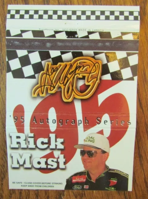 Nascar Racing Car Driver Rick Mast Matchbook Cover Empty 1995 Matchcover -D4