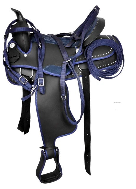 Nouvelle selle synthétique Western, taille de la selle de cheval de course...