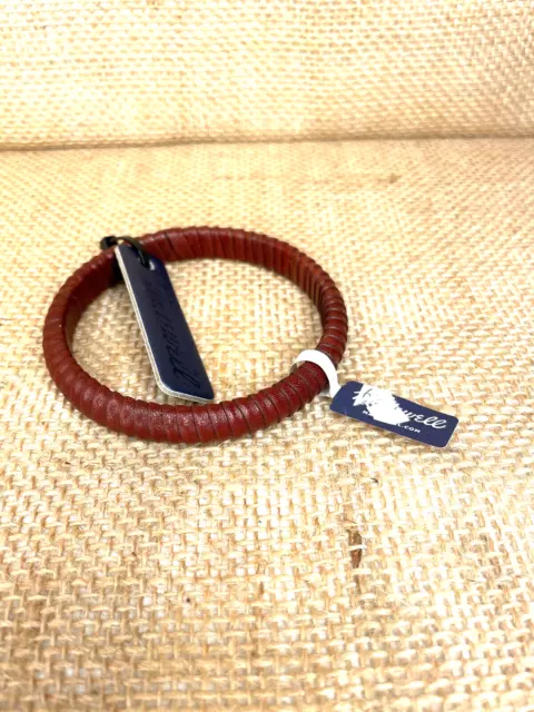 MADEWELL Brown Leather wrapped Bangle bracelet NWT 2