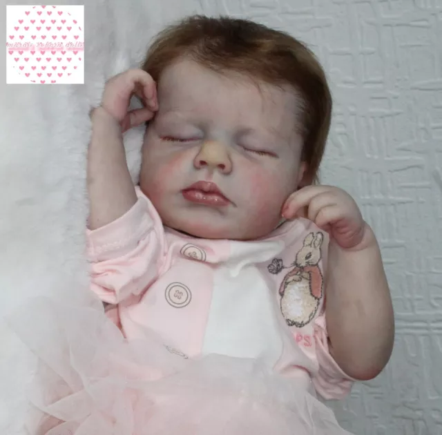 Beautiful Reborn Baby Girl, Rooted Brown Hair