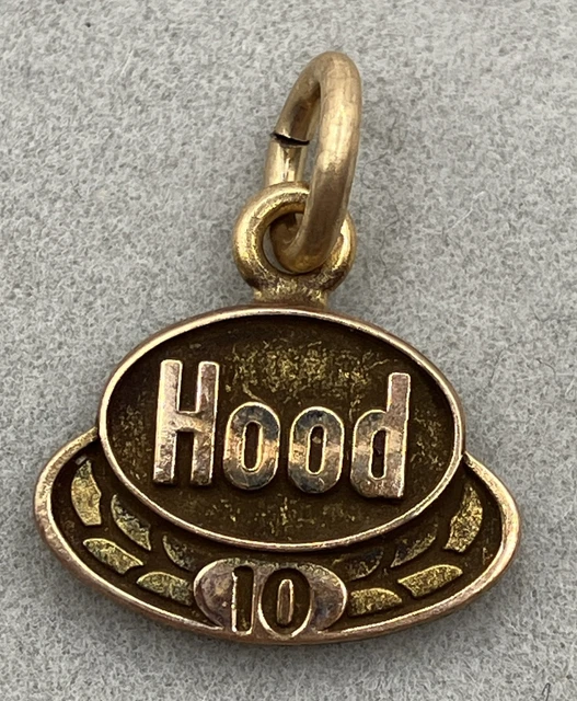 HOOD Dairy Co. employee 1/10 10K Gold 10 Year service award Charm Pendant