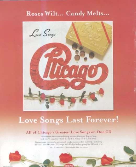 Hfbk37 Advert/Picture 13X11 Chicago : Love Songs