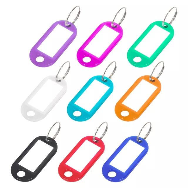 Key Tags Plastic Key Rings ID Tags Name Label Key Fob Tag - Choose Your Colour