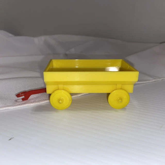 MARX - Farm Playset - Yellow Hay Wagon   With Hitch