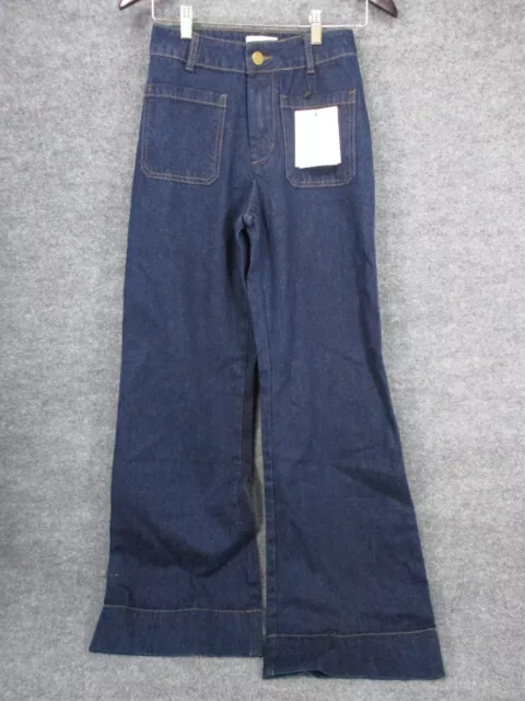 New Dissh Pert Indigo Wide Leg Jean Women 8 Blue Flared