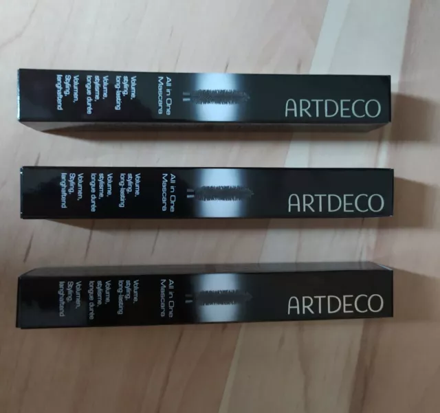 3 x Artdeco All in One Mascara, je 10 ml (01) black Wimperntusche