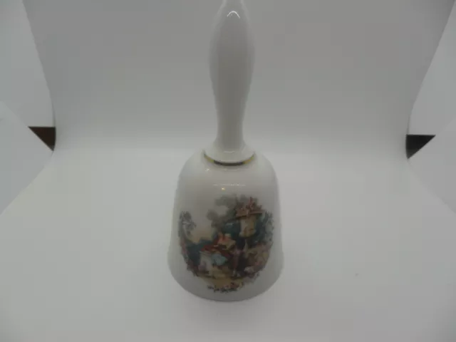 Vintage Bavaria Bareuther Waldsassen Porcelain Courting Couples Bell 7"