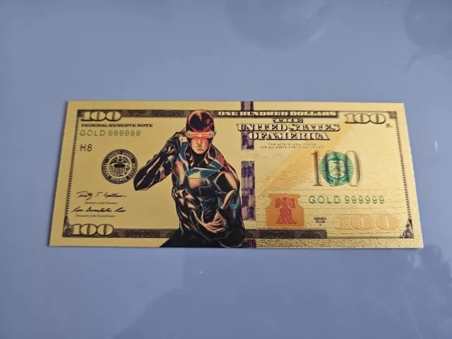 Marvel Cyclops Gold Foil Banknote 100 USD