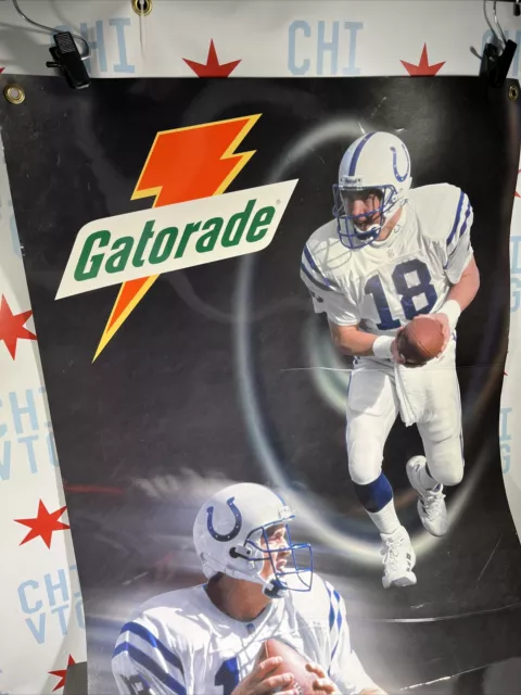 Peyton Manning / 2001 Gatorade Store Display Double Sided  24” X 44” B