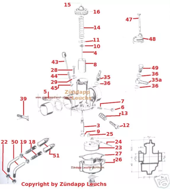 Hercules Bing Slh Carburateur Plaque de Recouvrement 20-056 -15