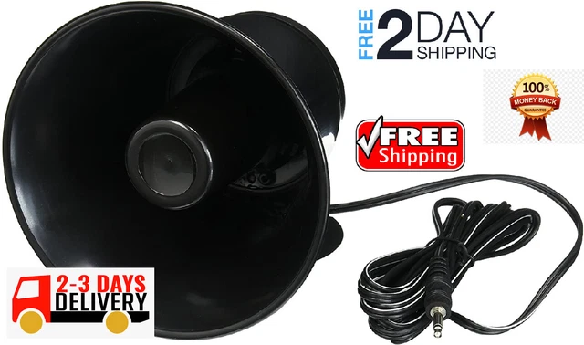 Black ABS Weather Proof PA Speaker Horn CB Radio Outdoor Marin Game Call 15w NEW