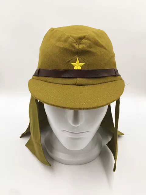 Wwii Japanese Army Ija Soldier Field Wool Cap Hat With Havelock Neck Flap