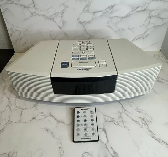Bose AWRC-1P ~ Wave Radio CD Player With Remote ~ White ~ TESTED / WORKS