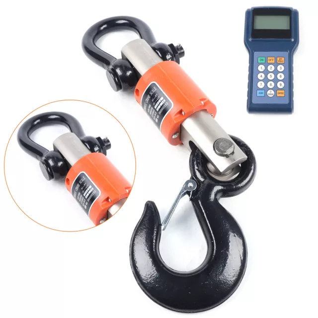 10T Digital Electronic Hanging Crane Scale Wireless Remote W/ Handheld Meter USA