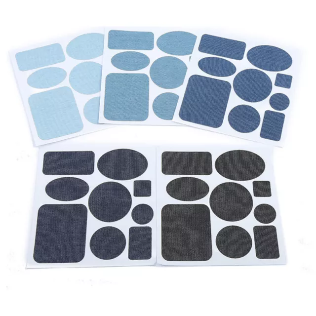 5 Colors DIY Iron on Denim Fabric Patches for Clothing Jeans