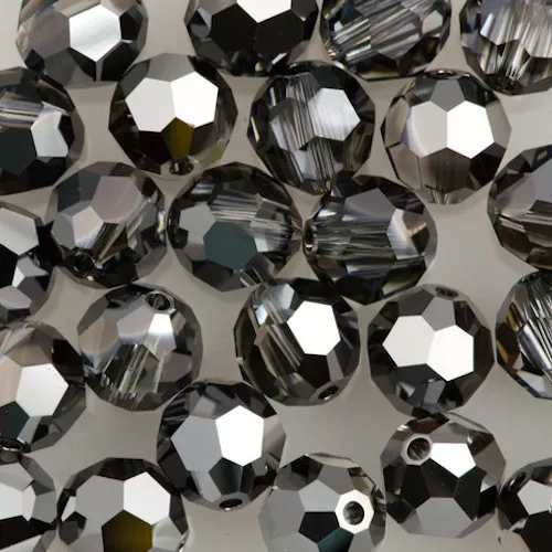 Pour 20 Cristaux Swarovski Elements Original 8mm Round Perle Argent Night