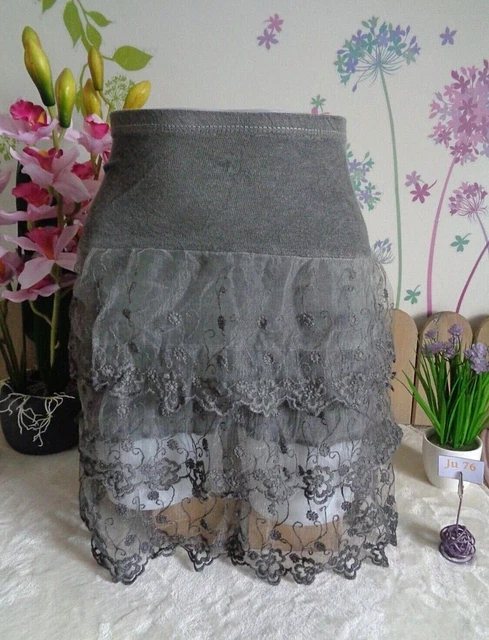 Jupe Lilith Bohème Chic Avec Tulle - Taille L, Couleur Taupe Multicolore | Créations Lily