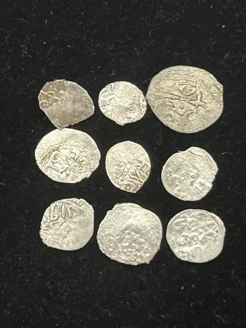 SASA 1600s Lot Of 9 silver coin akche Ottoman Empire Otto106