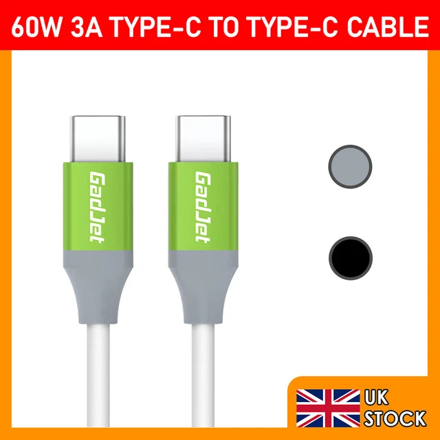 Type-C To Type-C 1.2m Universal Charging & Sync Cable 3A 60W PD Fast Charging UK