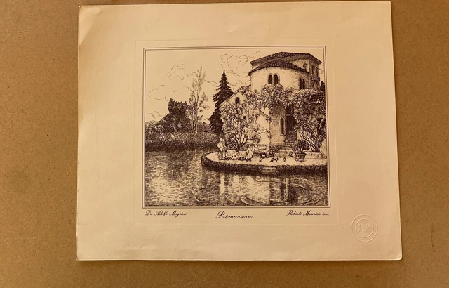 Due CALCOGRAFIA di Adolfo Magrini. Incisore Maurizio Robiati Roma