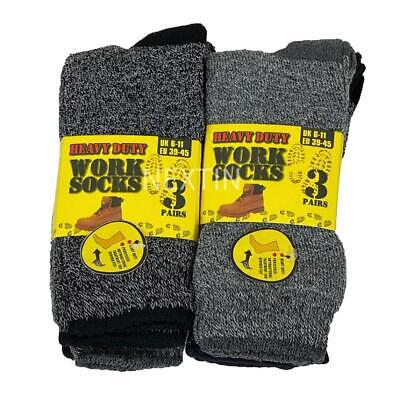 Heavy Duty Work Socks Warm Winter Sock Thermal Crew Sock Men s7-11 Black Grey