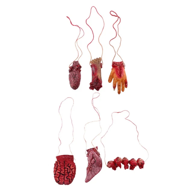 6 Pcs Ornamenti Pendenti D'organo Arti Di Simulazione Di Halloween Protesi
