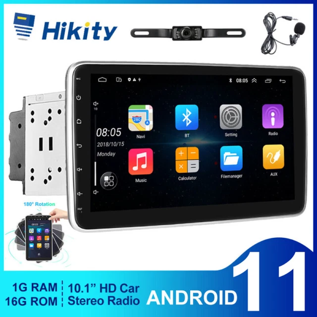 Double 2 DIN Rotatable Android 10.1" Touch Screen Car Stereo Radio GPS Navi WiFi