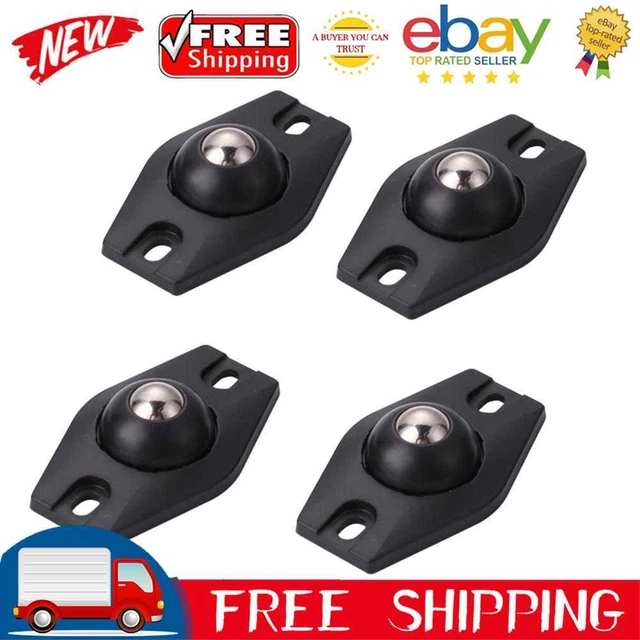4pcs Rotating Storage Box Caster Ball Universal Trash Can Wheels (Black)