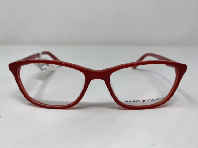 Hard Candy HC39 RED 53-16-135 Plastic Red Full Rim Eyeglasses Frame YB06