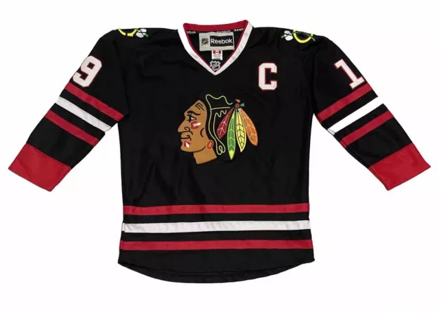 Jonathan Toews Chicago Blackhawks Jersey Mens Size 50 Black CCM NHL Reebok