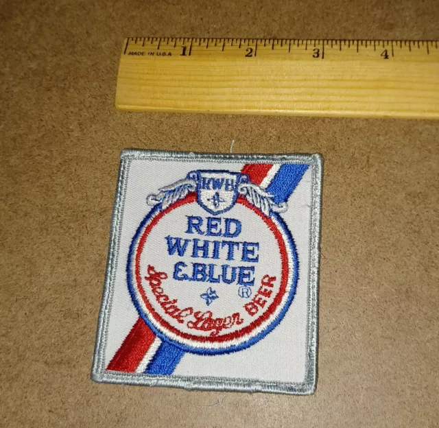 Pabst Blue Ribbon Red White & Blue Lager Beer Patch Vintage Pbr Brew Oi
